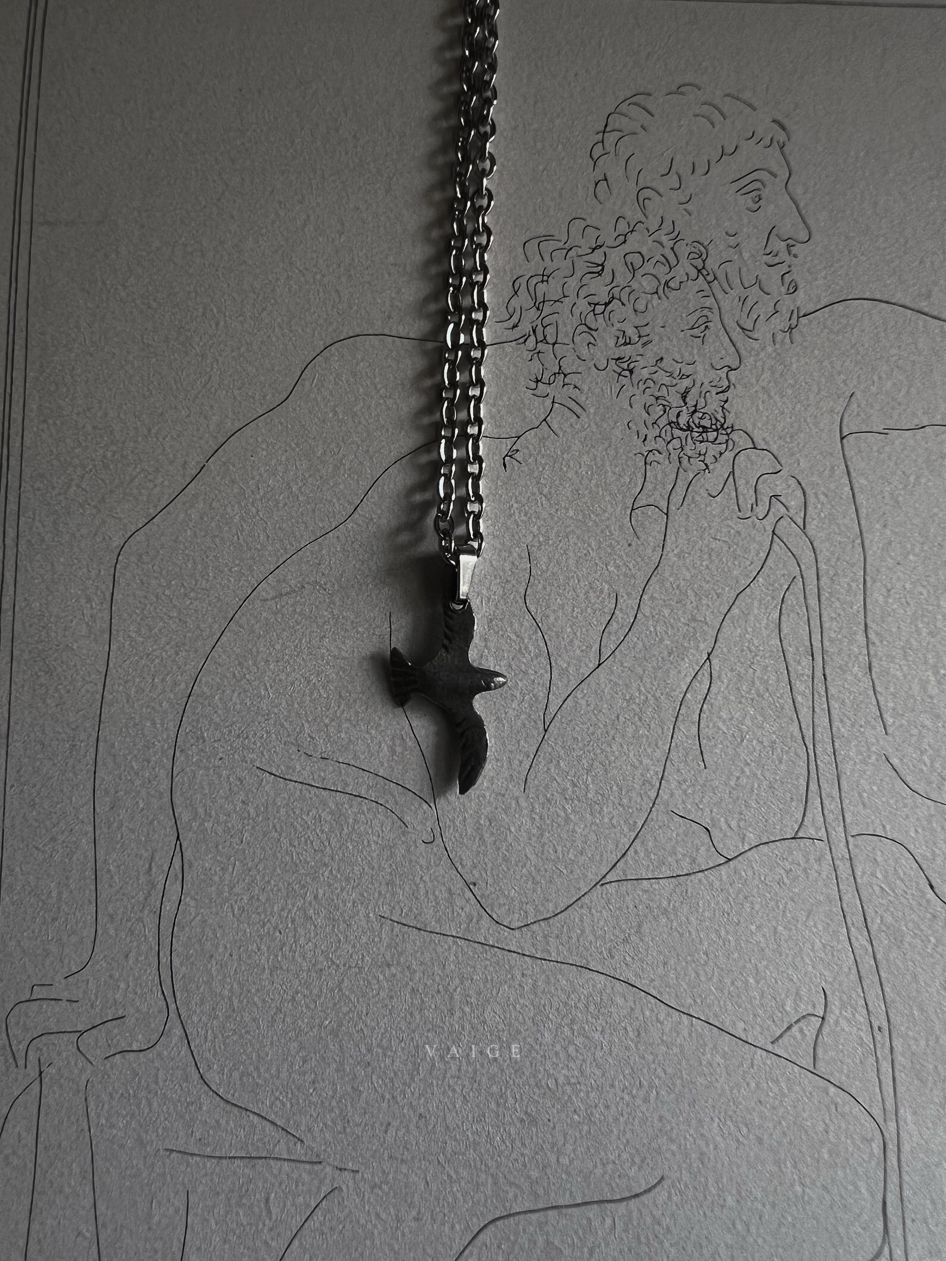 VAIGE One of One |  Vintage Bird Silver Necklace
